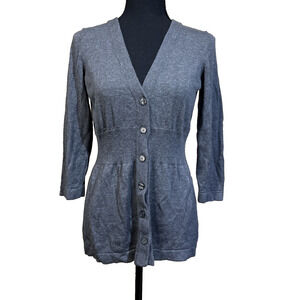 Vtg The Limited Y2K 90s Baby Doll Knit Cardigan Sweater Women's Size Medium Gray